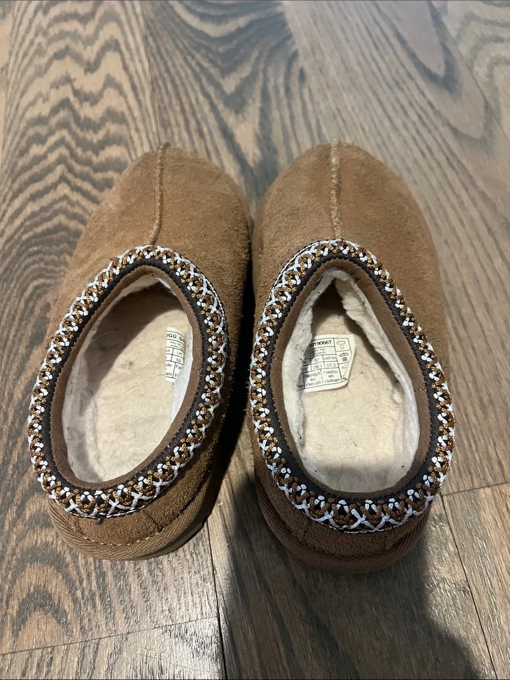 UGG Kids Tasman Chestnut Suede Slip-On Slippers